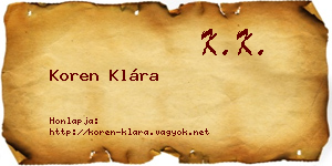 Koren Klára névjegykártya